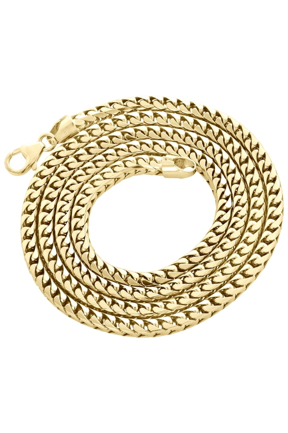10K Yellow Gold Solid Franco Box Chain Closed Link 4.50mm Necklace 24 Inch