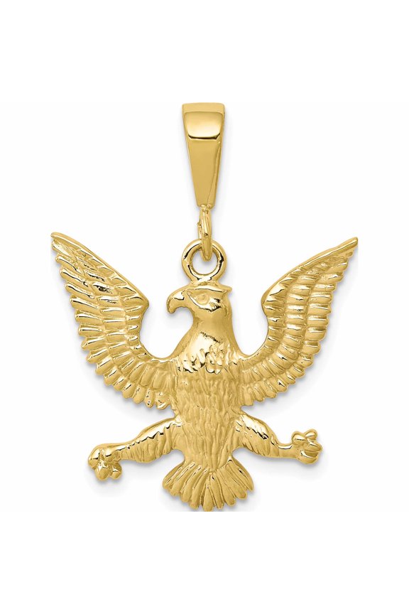 10K Yellow Gold Solid Polished Spread Eagle Charm (30 X 21) Made In United States 10c604