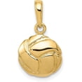 thumbnail image 1 of 10K Yellow Gold Solid Satin Diamond -Cut Volleyball Charm - 10mm, 1 of 6