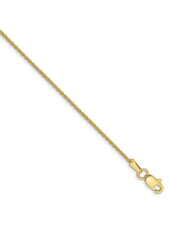 10K Yellow Gold Spiga (Wheat) chain Pendant 7 in 1.2 mm