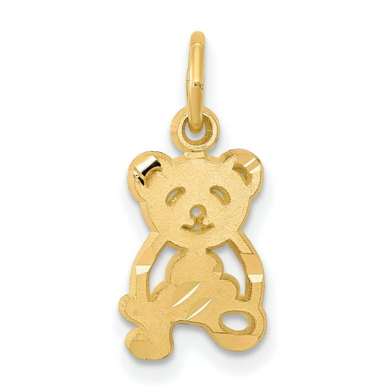 10K Yellow Gold Teddy Bear Charm Jewelry