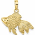 thumbnail image 1 of 10K Yellow Gold Textured Angel Fish Charm (21.5 X 9.75) Made In United States 10k7699, 1 of 5