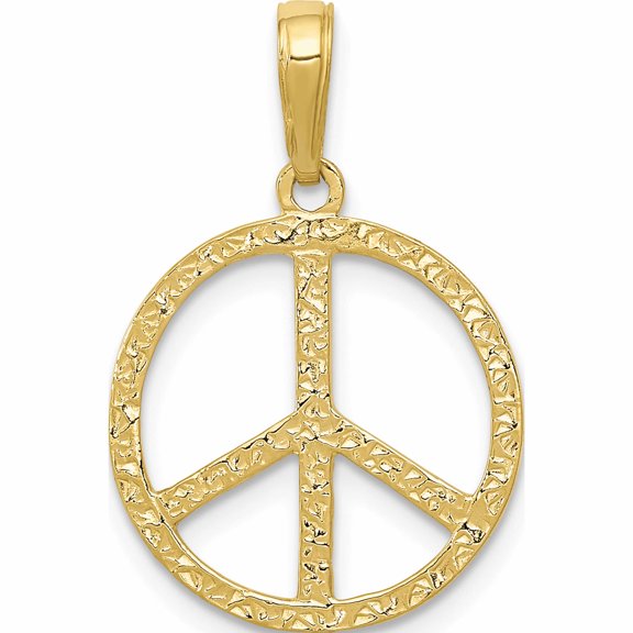 Jewelry by Sweet Pea 10K Yellow Gold Textured Peace Sign Pendant
