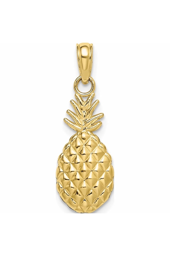 10K Yellow Gold Textured Pineapple Charm