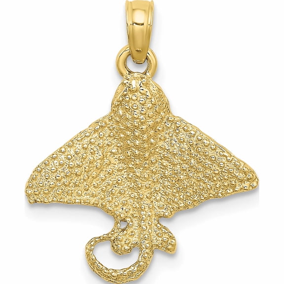 Jewelry by Sweet Pea 10K Yellow Gold Textured Spotted Eagle Ray Charm