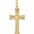 thumbnail image 1 of 10K Yellow Gold Textured With Square Center Cross Pendant Made In United States -Jewelry By Sweet Pea, 1 of 5