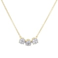thumbnail image 1 of 10K Yellow Gold Three Circle Round Diamond Charm Cable Link Necklace 18" 1/2 Ct., 1 of 6