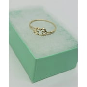 JB JEWELRY HOUSE INC 10K Yellow Gold Three Hearts Ring with CZ