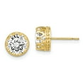 thumbnail image 1 of 10K Yellow Gold Tiara Collection 8mm Polished Cubic Zirconia Earrings, 1 of 7