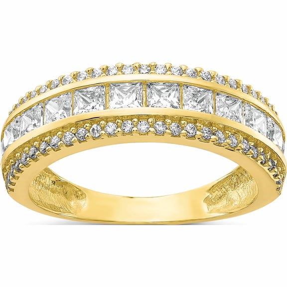Jewelry by Sweet Pea 10K Yellow Gold Tiara Collection Polished CZ Ring