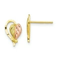 thumbnail image 1 of 10K Yellow Gold Tri Color Black Hills Gold Post Earrings, 1 of 5
