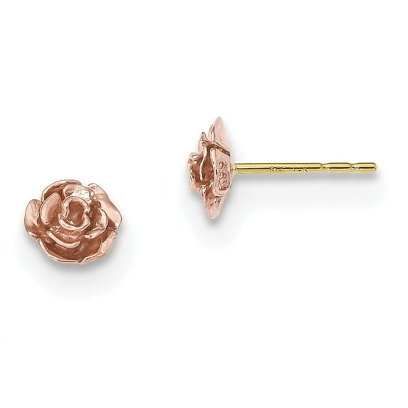 10K Yellow Gold Tri Color Black Hills Gold Rose Post Earrings