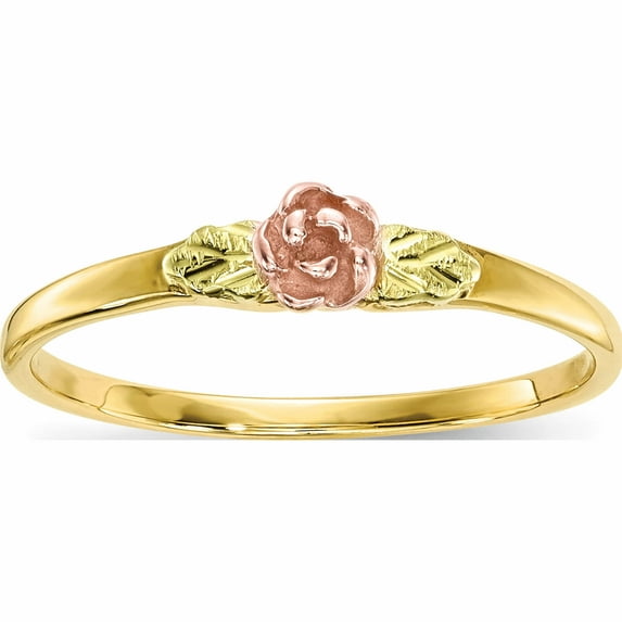 10K Yellow Gold Tri-Color Black Hills Rose Ring (Size 7) Made In United States 10bh712