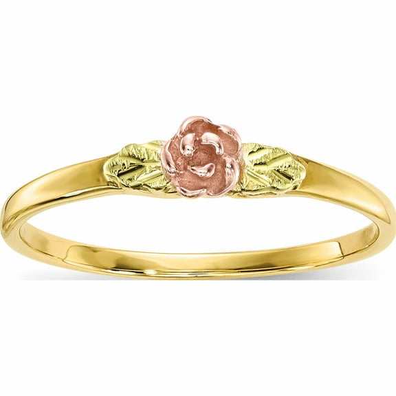 10K Yellow Gold Tri-Color Black Hills Rose Ring (Size 7) Made In United States 10bh712