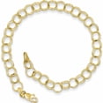 thumbnail image 1 of 10K Yellow Gold Triple Link Charm Bracelet Made In Peru 10ch10-8, 1 of 5