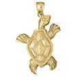 thumbnail image 1 of 10K Yellow Gold Turtles Pendant - 50 mm, 1 of 3