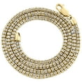 thumbnail image 1 of 10K Yellow Gold Two Tone 3.50mm Diamond Cut Ice Chain Bead Necklace 18 Inches, 1 of 7