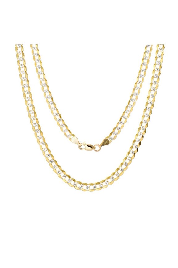 10K Yellow Gold Two Tone Diamond Cut Cuban Chain (24", 5mm, 10.4g)