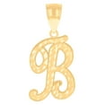 thumbnail image 1 of 10K Yellow Gold Unisex Initial B Script Alphabet Charm Pendant, 1 of 1