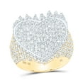 thumbnail image 1 of 10K Yellow Gold Womens Baguette Diamond Heart Ring 3 Cttw, Womens Size: 5-10, 1 of 1