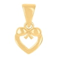 thumbnail image 1 of 10K Yellow Gold Womens Bow Heart Charm Pendant, 1 of 3