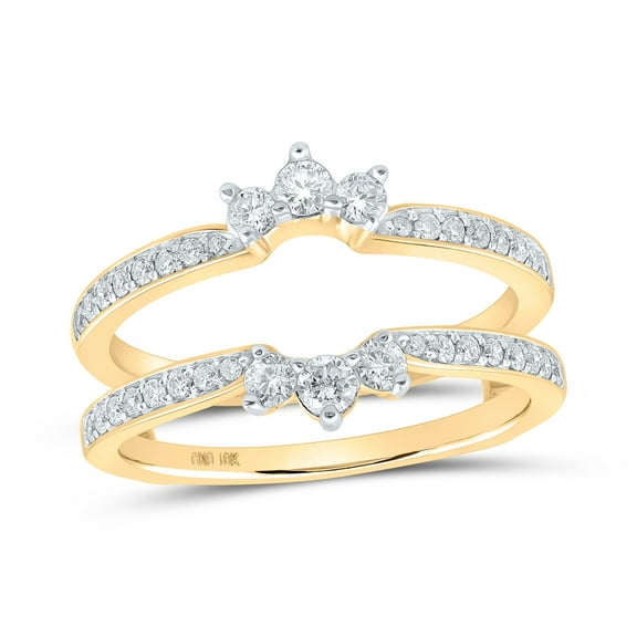 10K Yellow Gold Womens Round Dia. Wrap Enhancer Wedding Band 1/2ctw, Women's Size: 5-10