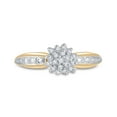 thumbnail image 1 of 10K Yellow Gold Womens Round Diamond Cluster Ring 1/10 Cttw, Womens Size: 5-10, 1 of 4