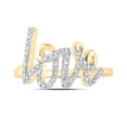 thumbnail image 1 of 10K Yellow Gold Womens Round Diamond Love Fashion Ring 1/5 Cttw, Womens Size: 5-10, 1 of 4