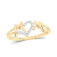 thumbnail image 1 of 10K Yellow Gold Womens Round Diamond Mom Ring 1/12 Cttw, Womens Size: 5-10, 1 of 1