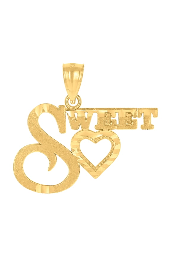 10K Yellow Gold Womens Sweet Heart Charm Pendant