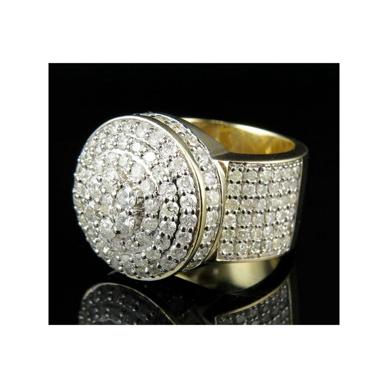 10K Yellow Gold XL Lollipop Diamond Pinky Ring 4.35ct 10K Yellow Gold XL Lollipop Diamond Pinky Ring 4.35ct