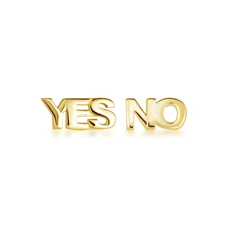 10K Yellow Gold Yes & No Stud Earrings