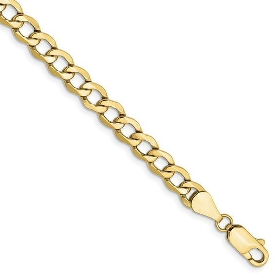 10K Yellow Gold bracelet Chain style Curb 8 in 5.25 mm