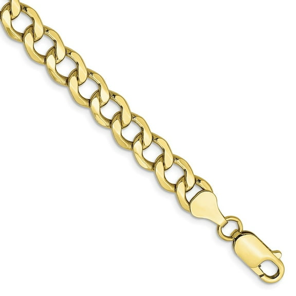 10K Yellow Gold bracelet Chain style Curb 8 in 7 mm