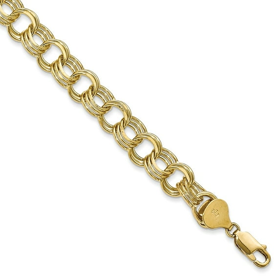 10K Yellow Gold bracelet Charm 8 in mm Triple Link