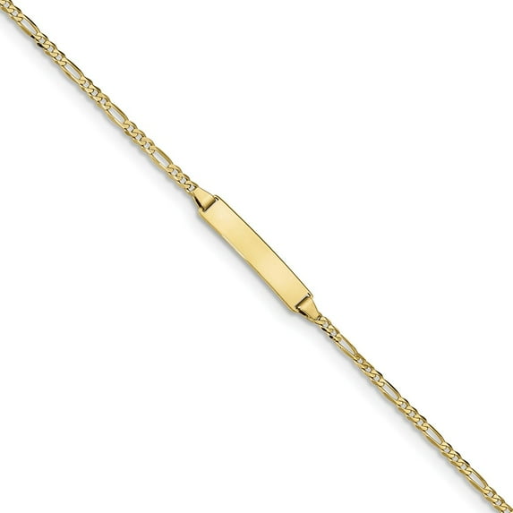 10K Yellow Gold bracelet ID Figaro 7 in 4.43 mm 2.3