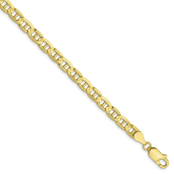 10K Yellow Gold chain Anchor Concave 7 in 4.5 mm 4.5mm