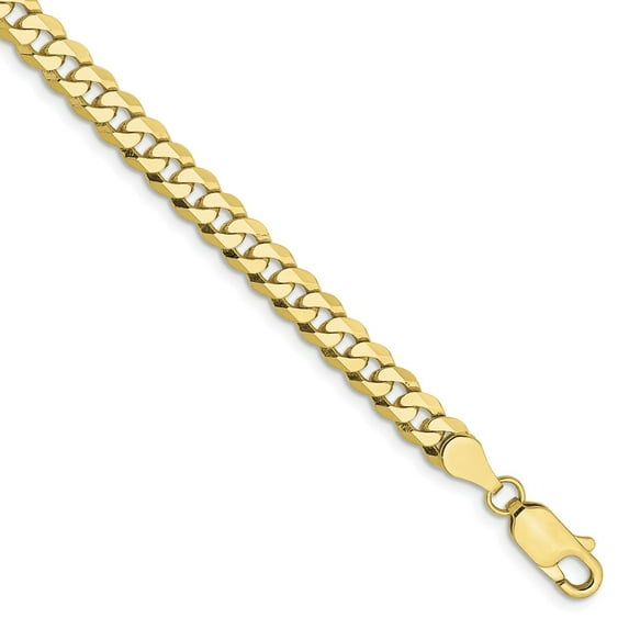 10K Yellow Gold chain Curb 7 in 4.75 mm 4.75mm Flat Beveled