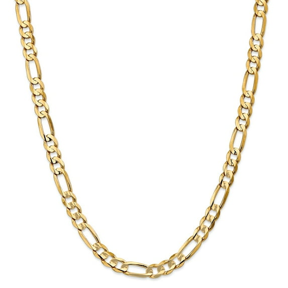 10K Yellow Gold chain Figaro Concave 20 in 6.75 mm