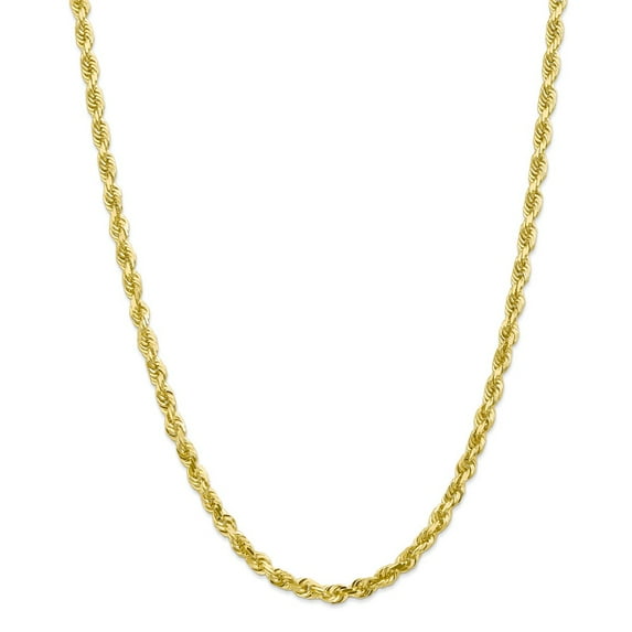 10K Yellow Gold chain Rope Diamond-cut 30 in 5 mm 5.0mm diamond-cut Quadruple