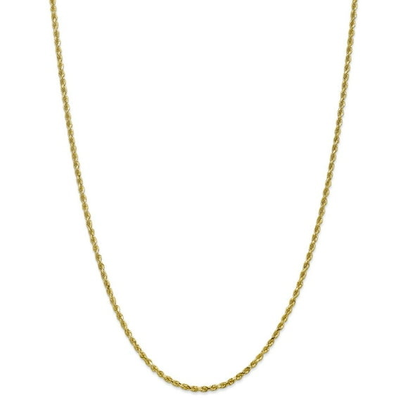 10K Yellow Gold necklace Rope chain Diamond-cut 18 in 2.5 mm