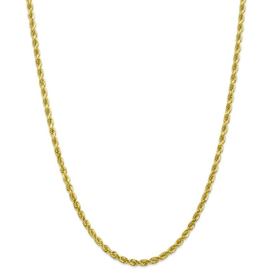10K Yellow Gold necklace Rope chain Diamond-cut 20 in 4 mm
