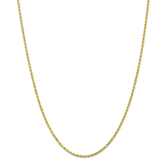 10K Yellow Gold necklace Rope chain Diamond-cut 24 in 2.25 mm