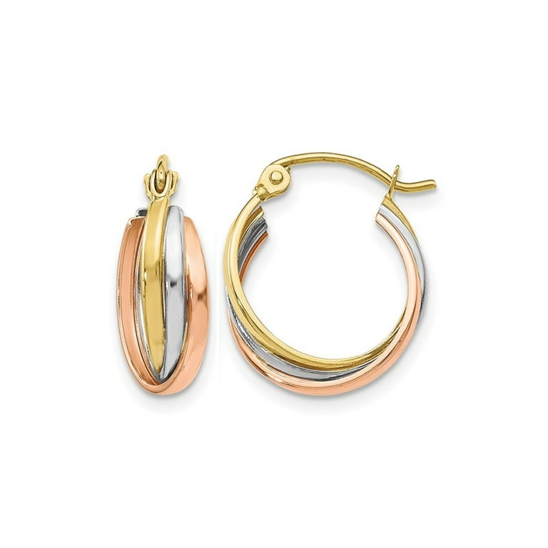 Rose gold shop hoop earrings walmart