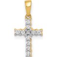 thumbnail image 1 of 10K Yellow W/Rhodium And Rhodium 1/10Ct. Diamond Latin Cross Pendant (Width 7) (Length 16) - Jbsp, 1 of 5