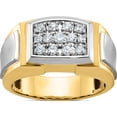 thumbnail image 1 of 10K Yellow W/Rhodium Ibgoodman Men's W/White Rhodium Satin Diamond Complete Ringsize 10 - Jbsp, 1 of 5