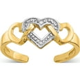 thumbnail image 1 of 10K Yellow W/Rhodium Rhodium Diamond Heart Toe Ring (Width 1) - Jbsp, 1 of 5