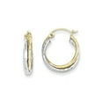 thumbnail image 1 of 10K Yellow & White Gold Twist Hoop Earring, 1 of 1