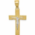 thumbnail image 1 of 10K Yellow With Rhodium Crucifix Pendant (30 X 16) Made In United States 10c1058, 1 of 6
