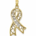 thumbnail image 1 of 10K Yellow With Rhodium Filigree Ribbon Hope Charm (28.15 X 14) Made In United States 10k9480, 1 of 5